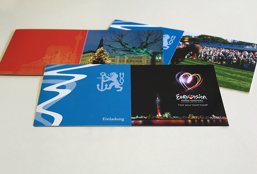 Stadt Düsseldorf Serie von Grußkarten und Einladungen